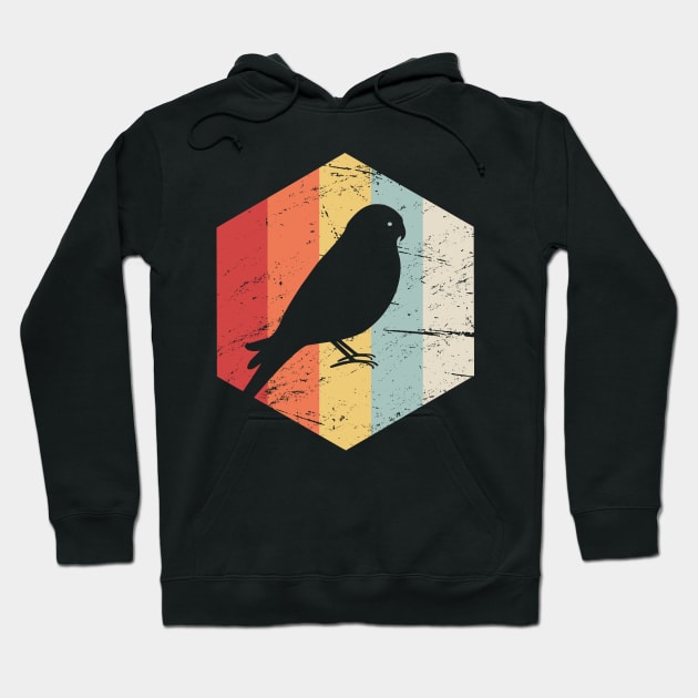 Retro Vintage Parakeet Budgie Bird Icon Hoodie by MeatMan